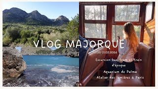 VLOG MAJORQUE 2  Excursion en bus tram et train dépoque Aquarium Atelier des Lumières à Paris [upl. by Cirdnek]