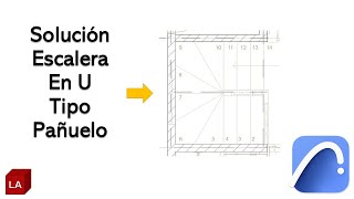 archicad Ejemplo de Solución de escalera en U [upl. by Scott]