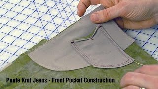 J Stern Designs l Ponte Jeans  Front Pocket Construction [upl. by Petuu]