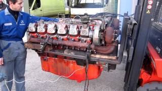 Mercedes Benz OM 444 LA 12V engine start [upl. by Odlo]