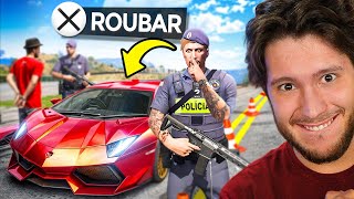 Roubando CARROS fingindo SER POLICIAL GTA RP [upl. by Rett]