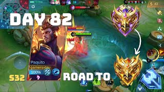 S32 ROAD TO MYTHICAL GLORY DAY 82  Paquito VS Edith Mobile Legends Gameplay [upl. by Deerc]