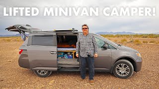 A LIFTED Minivan Camper Conversion Honda Odyssey Tour [upl. by Worthy]