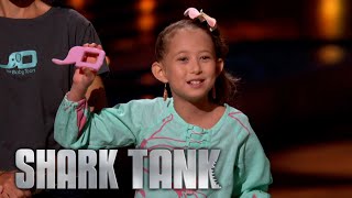 Shark Tank US  10YearOld Entrepreneur Wows Sharks With Her Baby Spoon Product [upl. by Aiyt314]