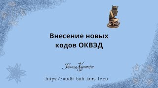 Добавление кодов ОКВЭД для ИП и ООО [upl. by Benedetta406]