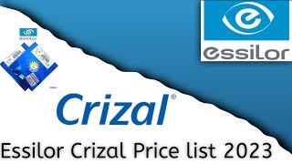 Crizal Lenses Price List 2023  Essilor Price List 👓 [upl. by Stalker]