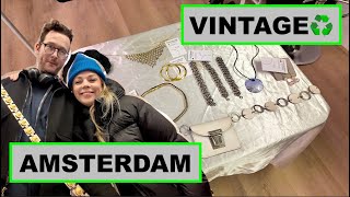 VINTAGE shoppen in AMSTERDAM BORRELEN met QUENTIJN [upl. by Ferreby834]