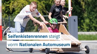 Seifenkistenrennen steigt vor dem Nationalen Automuseum [upl. by Etneciv]