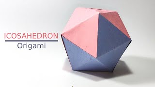 MODULAR ORIGAMI ICOSAHEDRON  HOW TO FOLD [upl. by Ahdar]