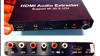 HDMI 51 Audio extractor Audio and vedio supports output 4K 3D surround [upl. by Suzanna]