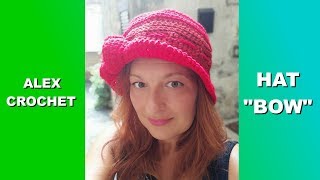 CROCHET VINTAGE CLOCHE HAT quotBOWquot Alex Crochet VIDEO TUTORIAL easy quick pattern [upl. by Fachan946]