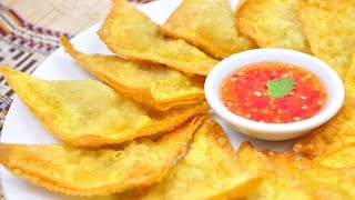 Deep Fried Pork Wonton  Giew Moo Tod เกี๊ยวหมูทอด 4K [upl. by Percy281]