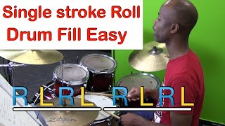 How to play Single Stroke Roll  Regular Drum Pattern [upl. by Anitnoc344]