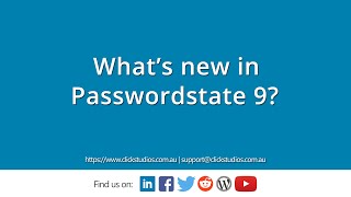 Whats new in Passwordstate 9 [upl. by Furiya]