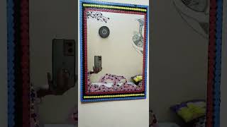 Mirror Decoration Idea Using Acrylic Colours acreart108artacrylicpaintinghomedecorshortsdiyyt [upl. by Adyol]