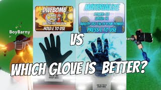 DIVEBOMB VS MATERIALIZE  WHICH GLOVE IS BETTER Roblox slap battles [upl. by Attenaj]