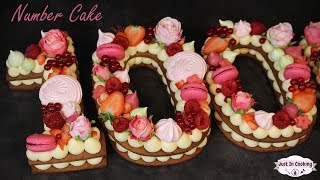 Recette de Number Cake ou Gâteau Chiffre  Mon gâteau des 100 000 abonnés [upl. by Asyle]