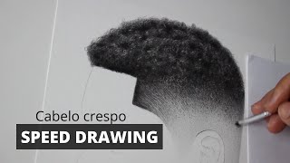 SPEED DRAWING Desenhando cabelo crespo realista [upl. by Anua120]