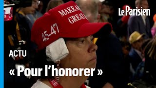 Le bandage à loreille est devenu le signe de ralliement des supporters de Trump [upl. by Adnuhs]