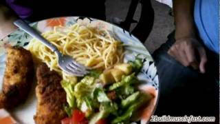 Bodybuilding Meal Example hodgetwins [upl. by Marba]