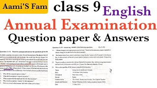 Class 9EnglishAnnual Examination Question paper and Answers [upl. by Arrimat181]