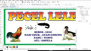 Membuat Desain Gambar Untuk Pecel Lele Dengan COREL DRAW [upl. by Eneliak]