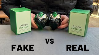 Fake vs Real Mugler Aura Perfume [upl. by Delanos]