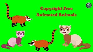 Copyright free green screen animated OtterAnimated weaselNo Copyright Coatifree animations [upl. by Herby92]