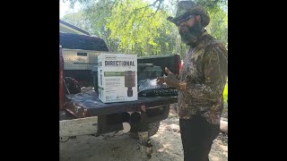 Moultrie Directional Game and Fish feeder unboxing and setup [upl. by Peppel]