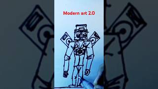 Large cassette man drawing Modern Art 20 drawing amazing viral video video yt YouTube yt [upl. by Arratahs490]