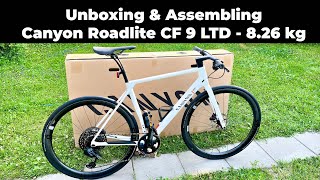 Unboxing amp Assembling Canyon Roadlite CF 9 LTD  826 kg [upl. by Uttica]