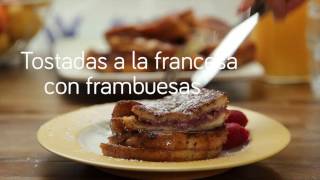 Cómo hacer tostadas a la francesa con frambuesas French toasts [upl. by Davison]