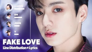 BTS  FAKE LOVE Line Distribution  Lyrics Karaoke PATREON REQUESTED [upl. by Janessa239]