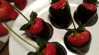 Strawberries Dipped in Chocolate Truffle Ganache [upl. by Nayar361]