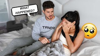 Randomly Crying During A Movie Prank On Husband CUTE REACTION [upl. by Esorbma]