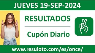 Resultado del sorteo Cupon Diario del jueves 19 de septiembre de 2024 [upl. by Nahs]