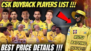 CSK BuyBack Target Players Confirm List   IPL 2025 Auction [upl. by Akayas483]