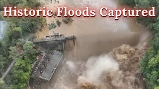 East TN Historic Flooding Captured plus Bridge Collapse and Dam Crested  Storm Helene [upl. by Gennaro]