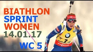 BIATHLON WOMEN SPRINT 14012017 World Cup 5 Ruhpolding Germany [upl. by Yhtrod]