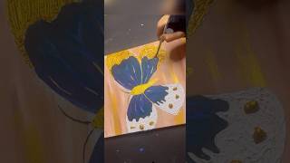 Beautiful buterflly painting💛✨acrylicpainting trending youtubeshort [upl. by Ninaj]