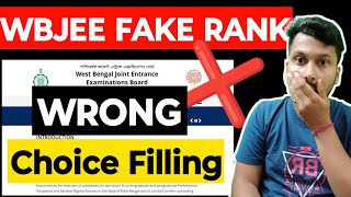 WBJEE FAKE RANK 😭 WRONG Choice Filling  Counselling Cancel ❌  Avoid 2 Mistakes Before Counselling [upl. by Shiroma]