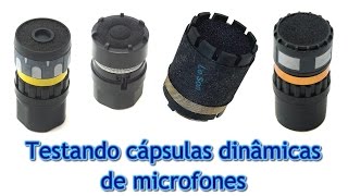 Testando cápsulas dinâmicas de microfones [upl. by Elletnahs509]