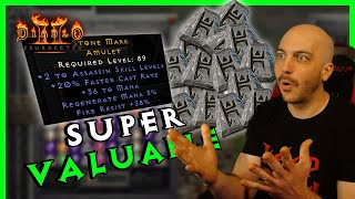 Best Amulet I Ever Crafted Crafting 200 Caster Amulets  Diablo 2 Resurrected [upl. by Shayna]