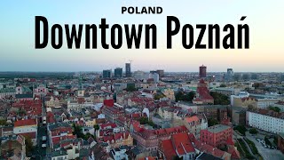 Downtown Poznań  4K drone video [upl. by Sillad]