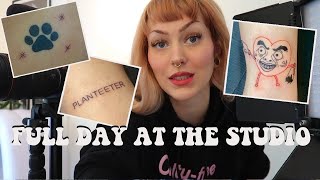 vlog full day at the tattoo studio 😎 [upl. by Esirehs822]