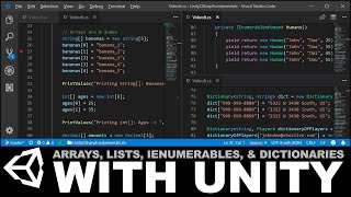 Unity C Fundamentals  Collections Arrays Lists IEnumerables and Dictionaries [upl. by Marras]