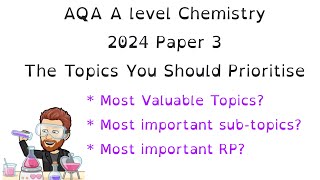 AQA A level Chemistry  Paper 3  2024  Topics to Prioritise [upl. by Knowlton]