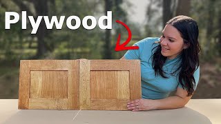 I built cabinet doors out of plywood for my laundry  DIY Cabinet Doors  Laundry Makeover Part 4 [upl. by Dlorej]