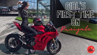 2023 Ducati Panigale V4S  Girls first test drive [upl. by Tebor]