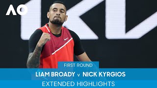 Liam Broady v Nick Kyrgios Extended Highlights 1R  Australian Open 2022 [upl. by Nertie]